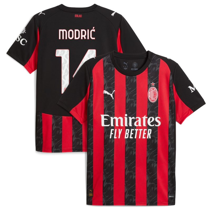 Luka Modric AC Milan Puma 2025/26 Home Jersey - Red Puma