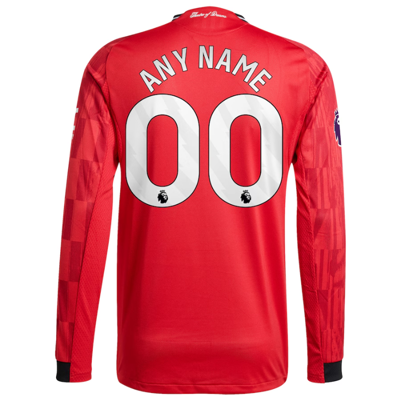 Manchester United adidas Home 2025/26 Custom Authentic Long Sleeve Jersey - Red