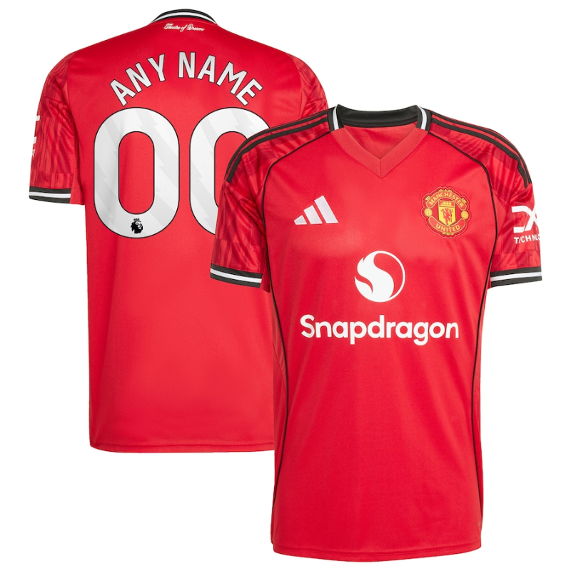 Manchester United adidas Home 2025/26 Custom Jersey - Red Adidas