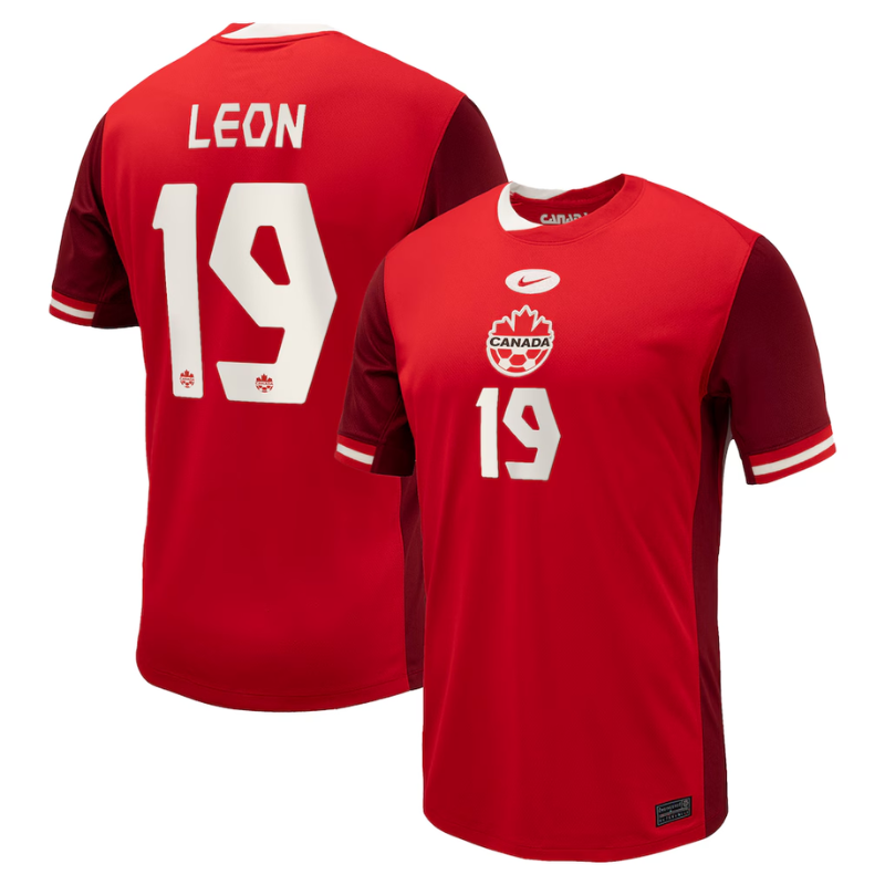 Men's Nike Adriana Leon Red Canada Soccer 2024 Home Jersey