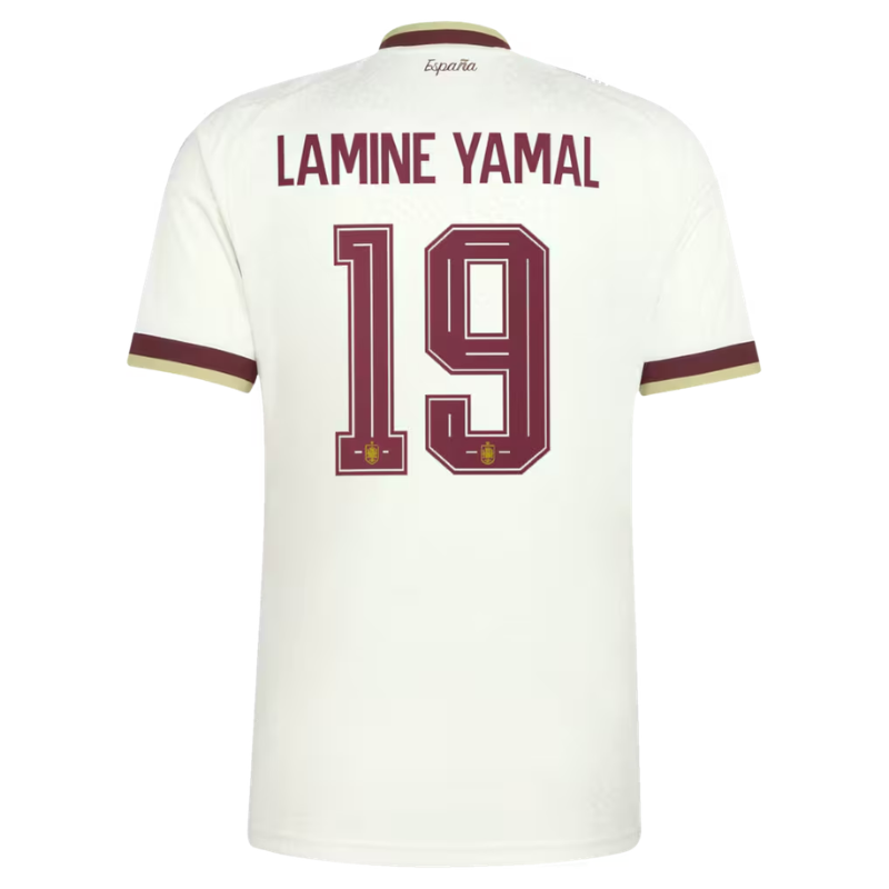 Men's Premium Off-White Football Shirt – Slim Fit Pro-Style  Matchday Performance Top (Yamal 19)