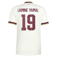 Men's Premium Off-White Football Shirt – Slim Fit Pro-Style  Matchday Performance Top (Yamal 19)