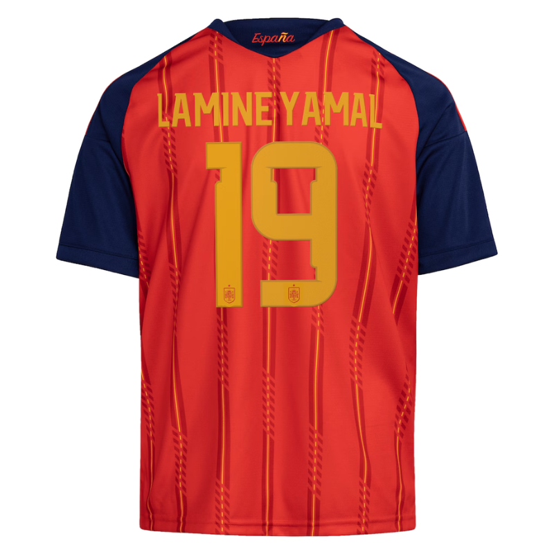 Red and Navy Custom Football Shirt – Slim Fit Pro-Style Matchday Performance Top (Yamal)