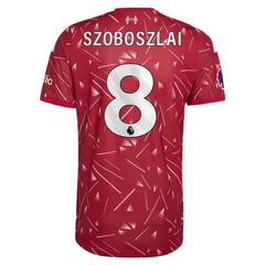 Men's Red Geometric Print Football Shirt (Szoboszlai )