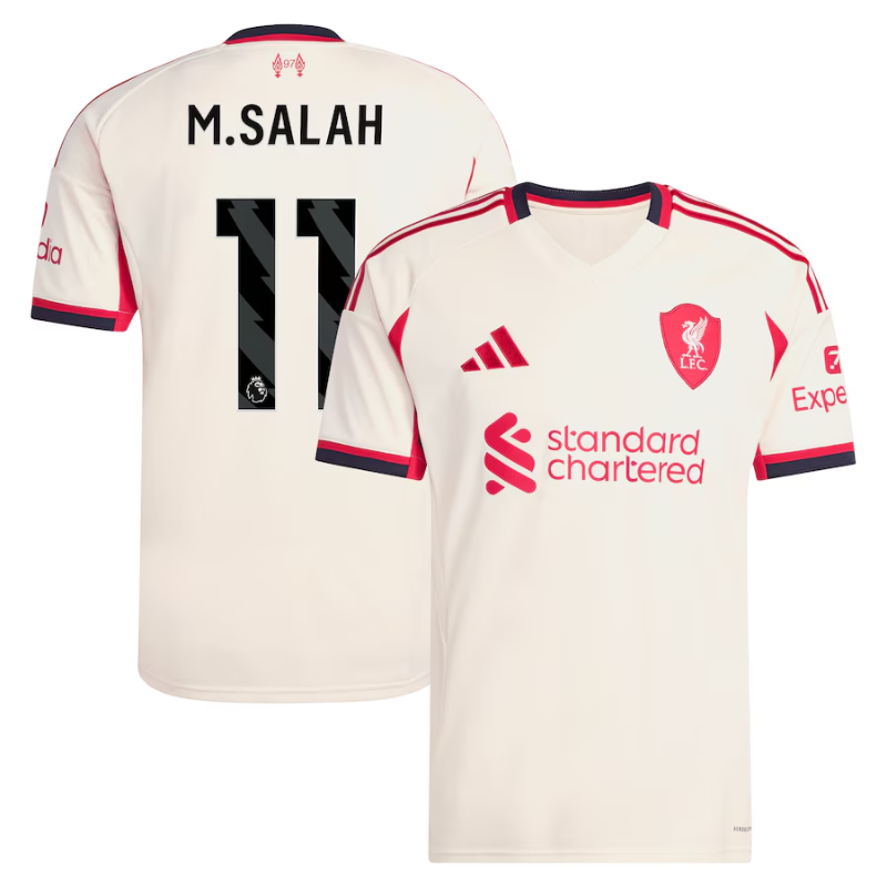 Mohamed Salah Liverpool adidas 2025/26 Away Player Jersey - White Adidas