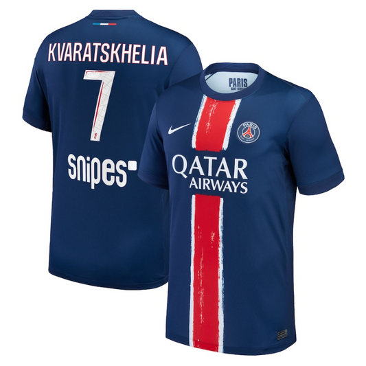Khvicha Kvaratskhelia Paris Saint-Germain Nike Youth 2024/25 Home Player Jersey - Navy