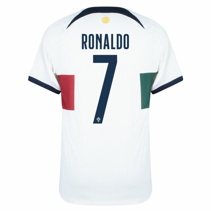 Portugal National Team Away 2022/23 with Ronaldo 7 printing Jersey - White