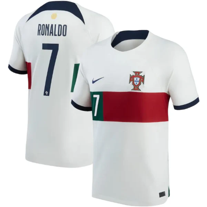 Portugal National Team Away 2022/23 with Ronaldo 7 printing Jersey - White