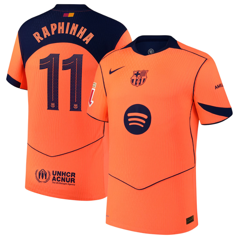 Raphinha Barcelona Nike 2025/26 Third Authentic Player Jersey - Orange