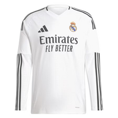 Real Madrid adidas 2024/25 Home Custom Long Sleeve Jersey - White Adidas