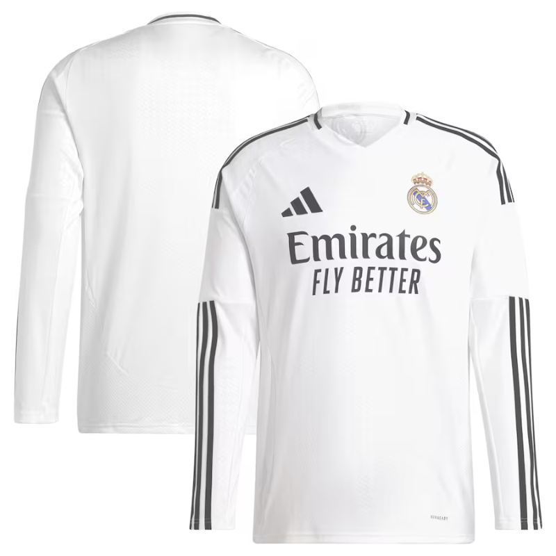 Real Madrid adidas 2024/25 Home Long Sleeve Jersey - White Adidas