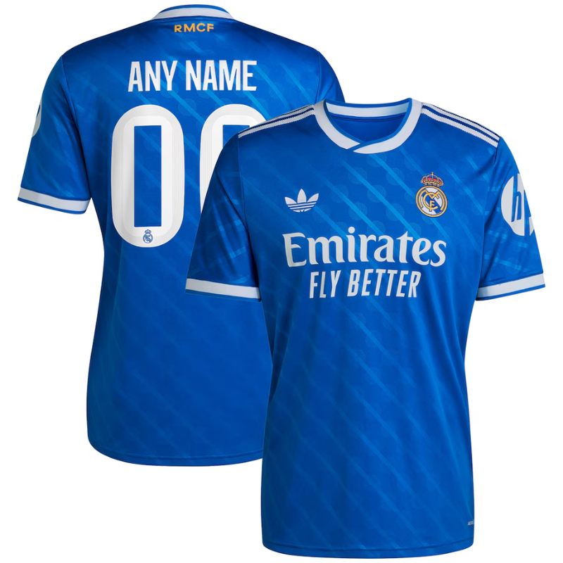 Real Madrid adidas 2025/26 Third Custom Jersey - Blue Adidas