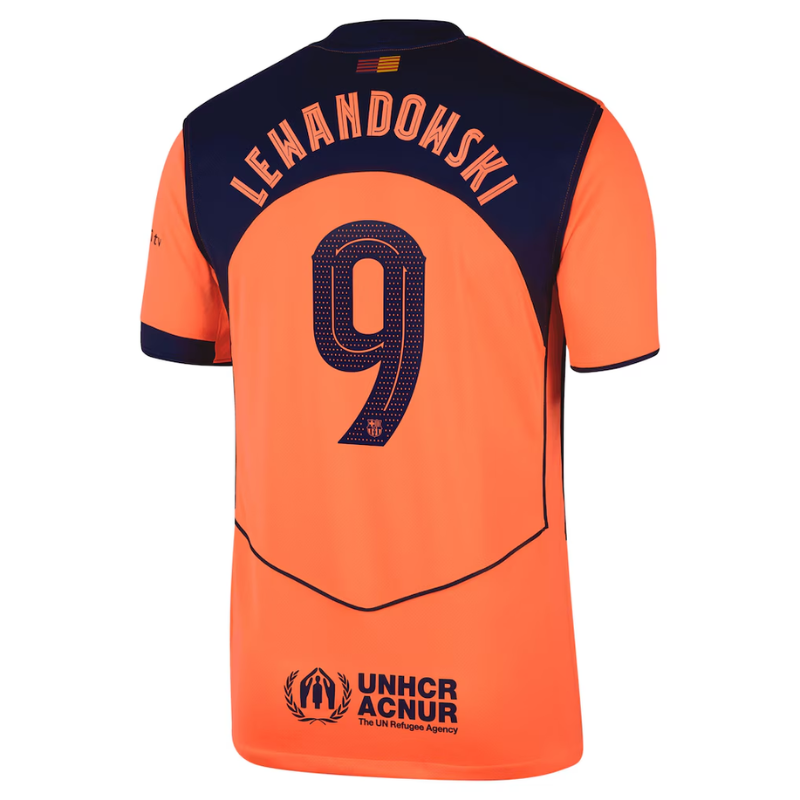 Robert Lewandowski Barcelona Nike 2025/26 Third Player Jersey - Orange