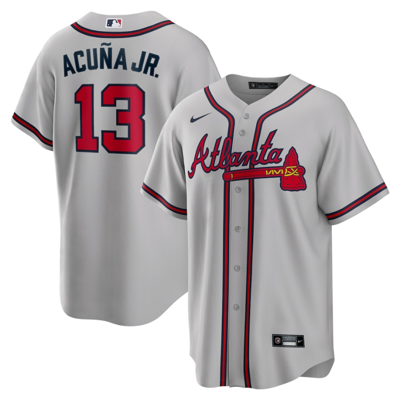 Ronald Acuna Jr. Atlanta Braves Nike Road Player Name Jersey - Gray Nike
