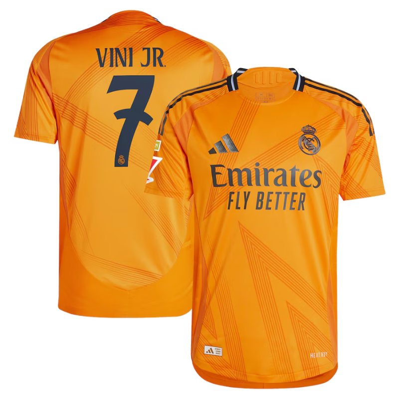 Vini Jr. Real Madrid adidas 2024/25 Away Jersey - Orange Adidas