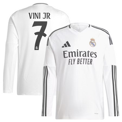 Vini Jr. Real Madrid adidas 2024/25 Home Long Sleeve Player Jersey - White Adidas