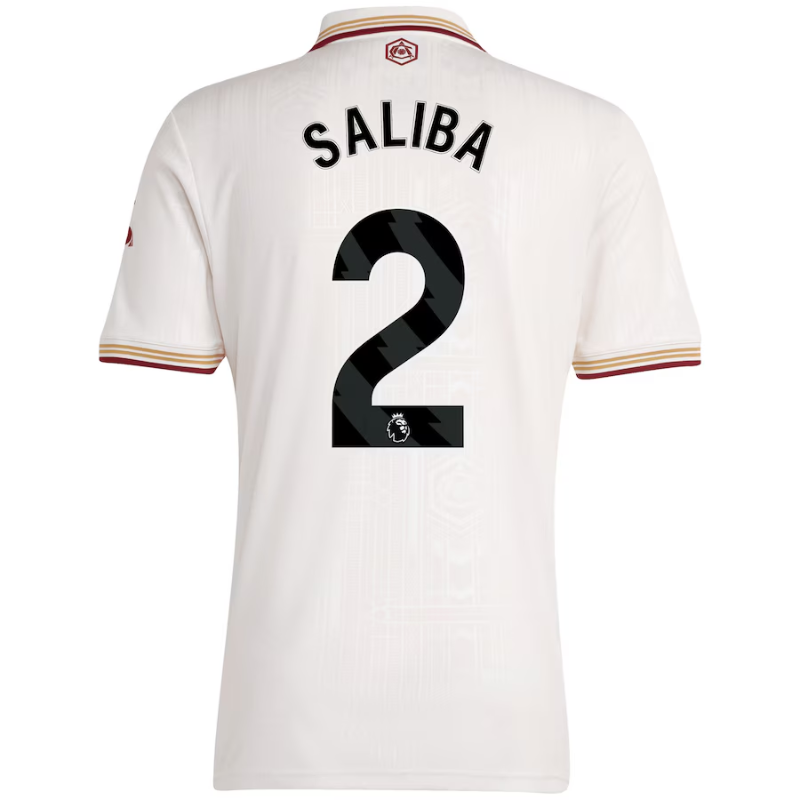 William Saliba Arsenal adidas 2025/26 Third Player Jersey - White Adidas