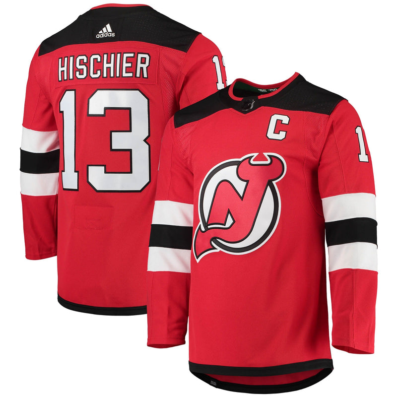 Nico Hischier New Jersey Devils adidas Home Primegreen Authentic Player Jersey - Red