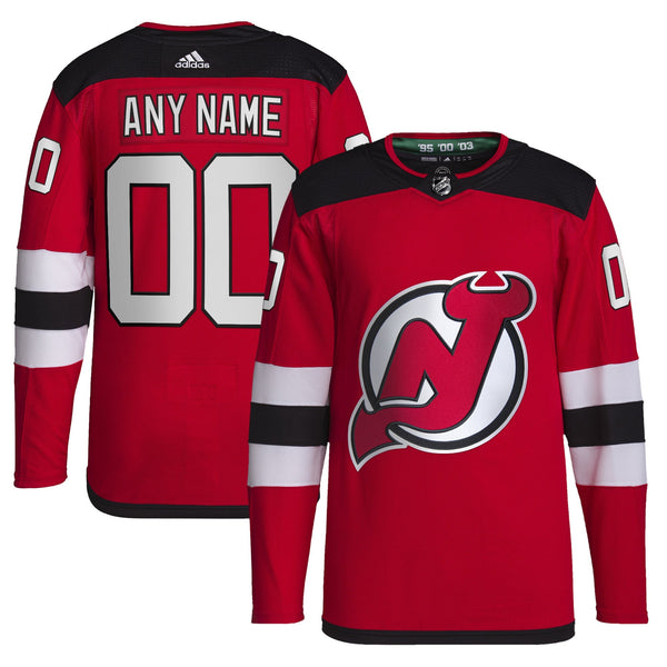 New Jersey Devils adidas  Home  Primegreen Authentic Custom Jersey - Red